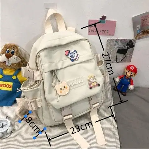 Students Backpack for girl Cute Schoolbag Lady Fashion Shoulder Bag Korean Trend Middle High School