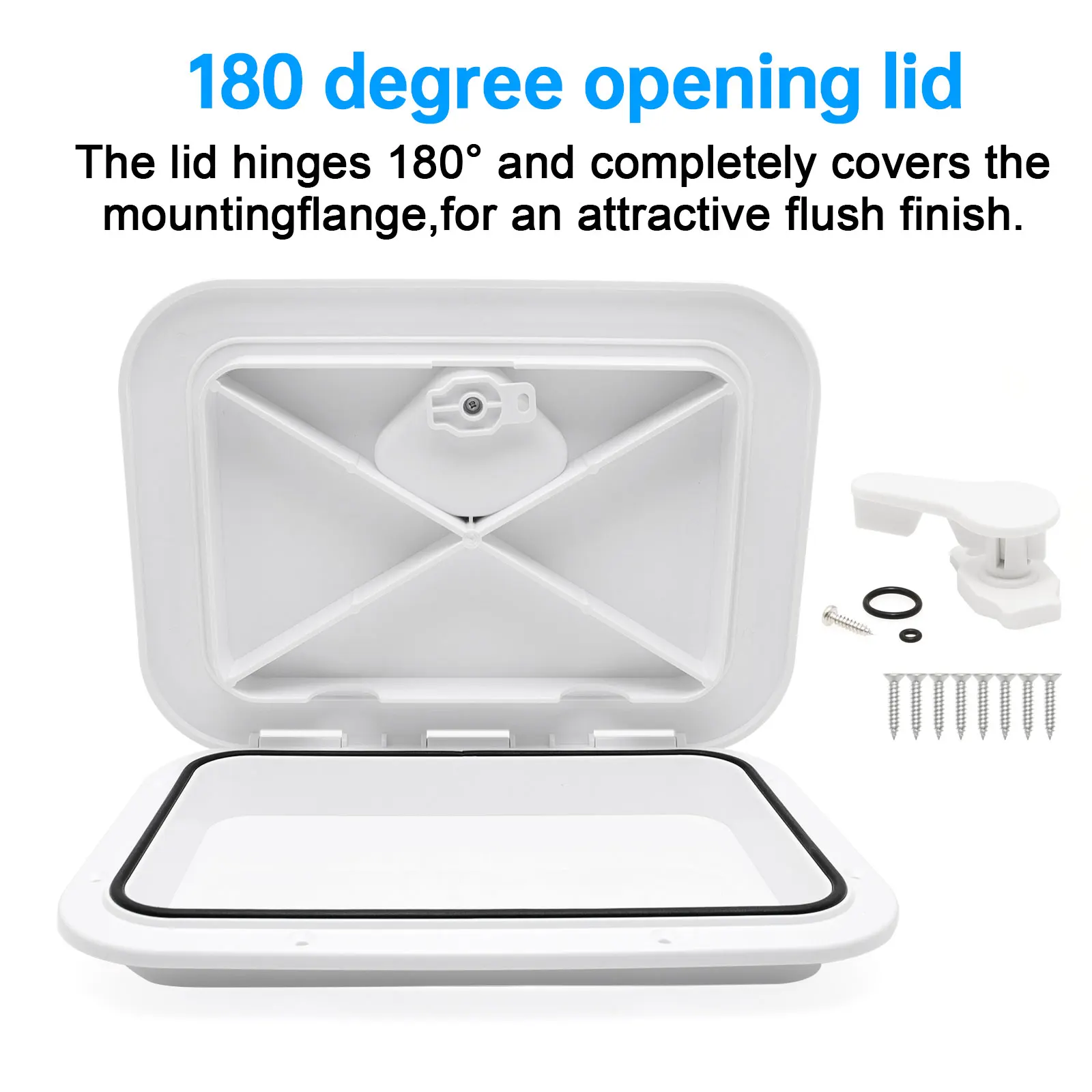 

Durable& Waterproof Deck Access Hatch Cover Access White/Black Rectangle Boat Hatch & Lid,Boat Deck Hatch Lids 270X375mm