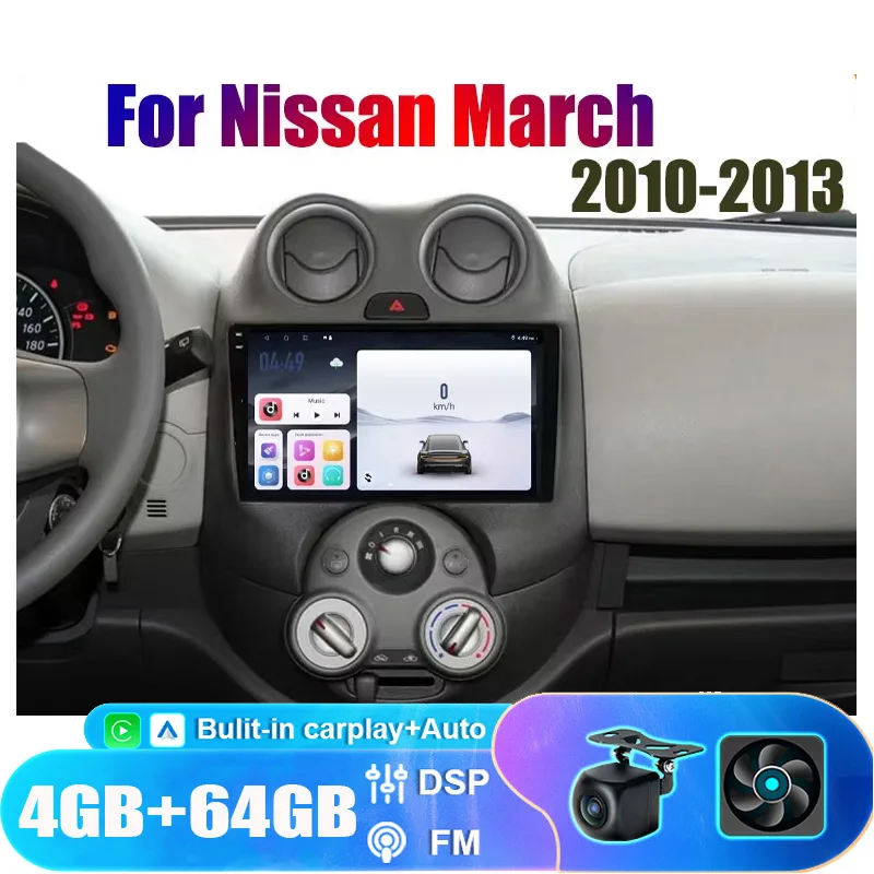 

9"Car Radio Android For Nissan March Micra K13 2010-2013 Multimedia Player Navigation GPS 4G WIFI Carplay 2din dvd