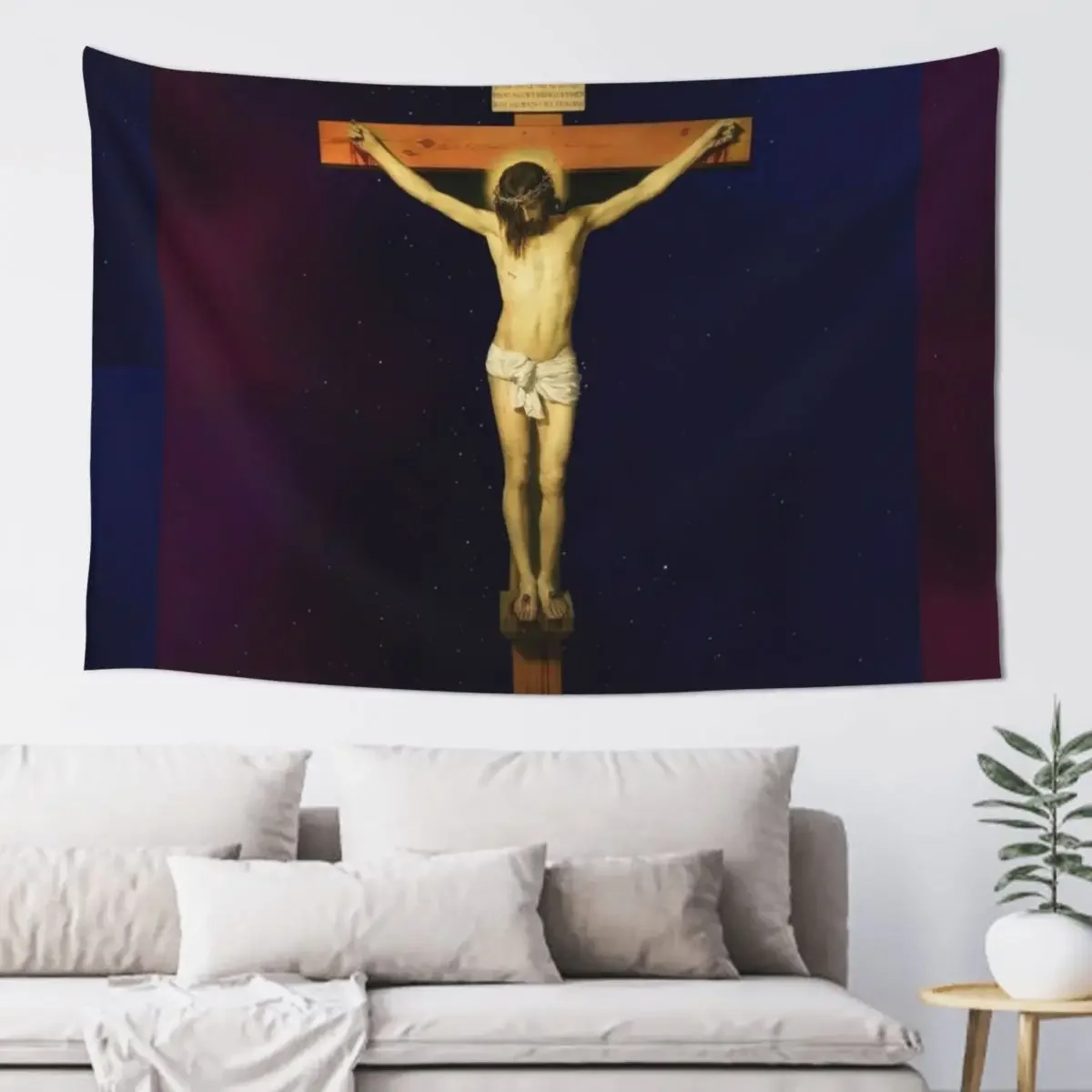 Jesus Christ Passion Crucifixion Crucifix Cross Tapestry Wall Decor Wallpapers Home Decor Art Mural Cute Room Things Tapestry