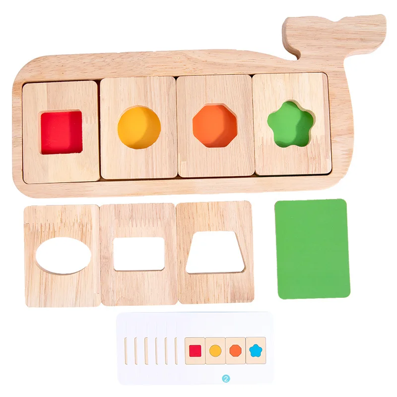 Montessori Geometry Color Separation Puzzle Wooden Toys Sensory Training Shape Matching Games Children Early Education Cognition