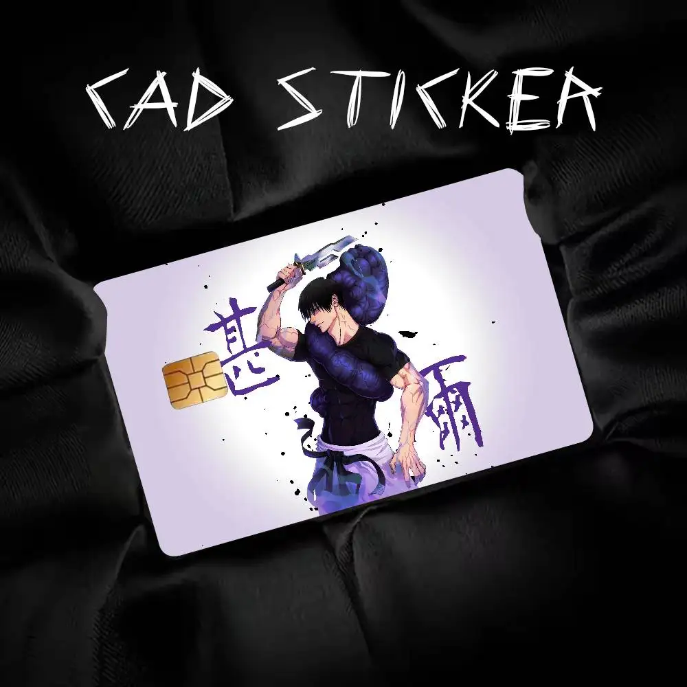 Популярные крутые модные наклейки для карт Fushiguro Toji, роскошная пленка для кредитных карт, дебетовая защита, наклейка для банковской автобусной карты, кожа