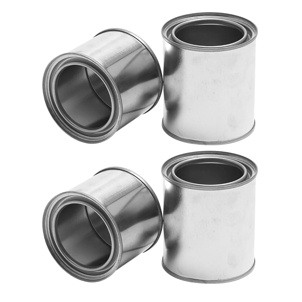 

4Pcs Sealed Paint Container: Metal Bucket with Lid 500Ml Round Tin Containers for Oil Paint Asphalt Sample Storage - Small