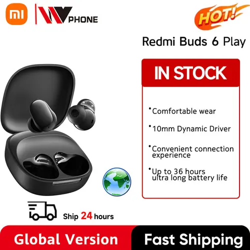 Versión Global Xiaomi Redmi buds 6 Play auriculares 10mm controlador dinámico AI cancelación de ruido para llamadas Bluetooth 5,4 TWS auriculares