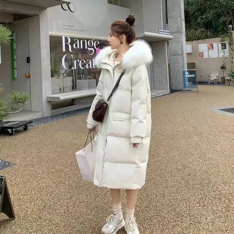 2025年冬新作 ダウンコットンパーカージャケット レディース ロングフェイクファー襟付き 中綿ジャケット 厚手 ゆったり 大きめサイズ 中綿ジャケット