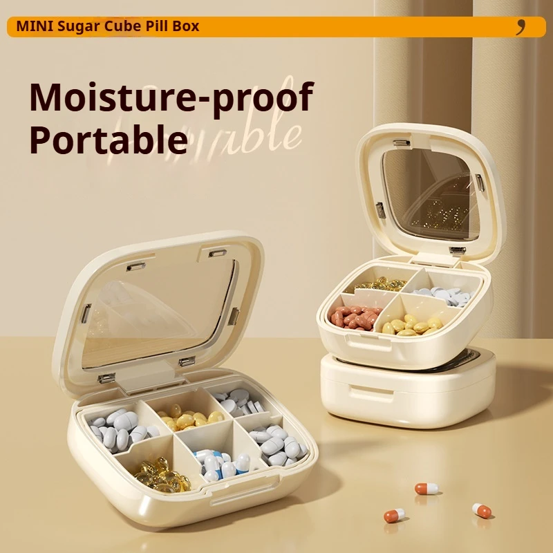 

Коробка для хранения таблеток Портативные дорожные футляры для таблеток Прецизионные футляры для лекарств для всех видов таблеток Есть маленькое зеркало на коробке