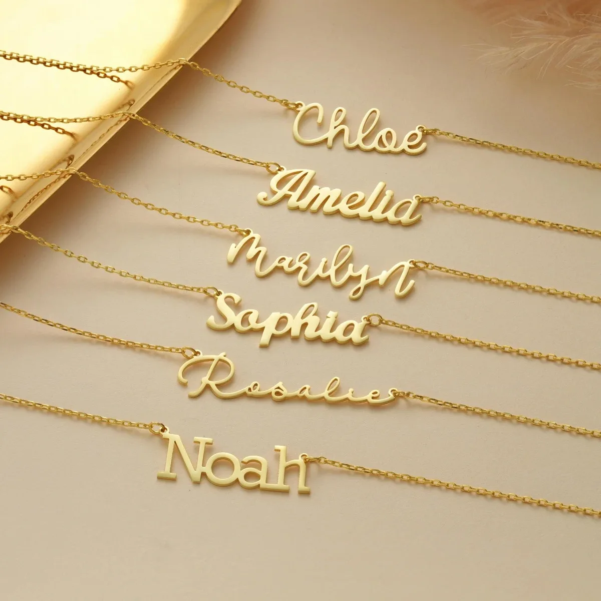 

Custom Name Necklace for Women Personalised Cursive Letter Pendant Stainless Steel Jewelry Men Chain Choker Collar Personalizado