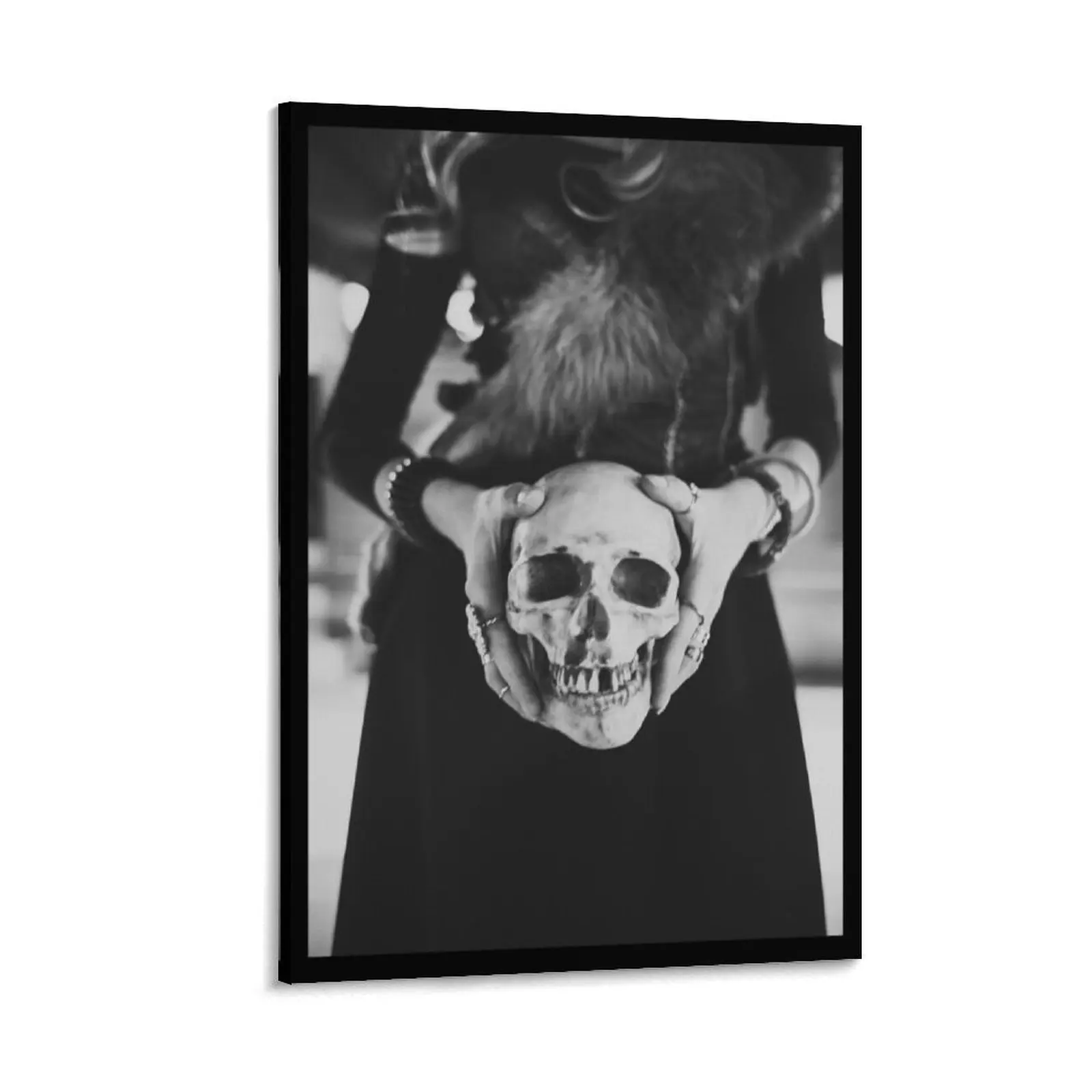 

A witch with a skull in her hands. Mysticism. Fantasy. Halloween Canvas Painting nordic home decor room decoration accessories