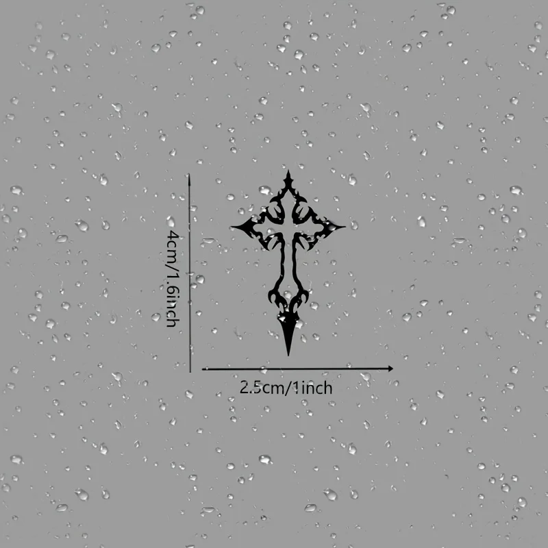 2pcs Gothic Cross Waterproof Vinyl Stickers Multipurpose Decals For Cups Laptops Car Glass Window Decor Accessories view 3