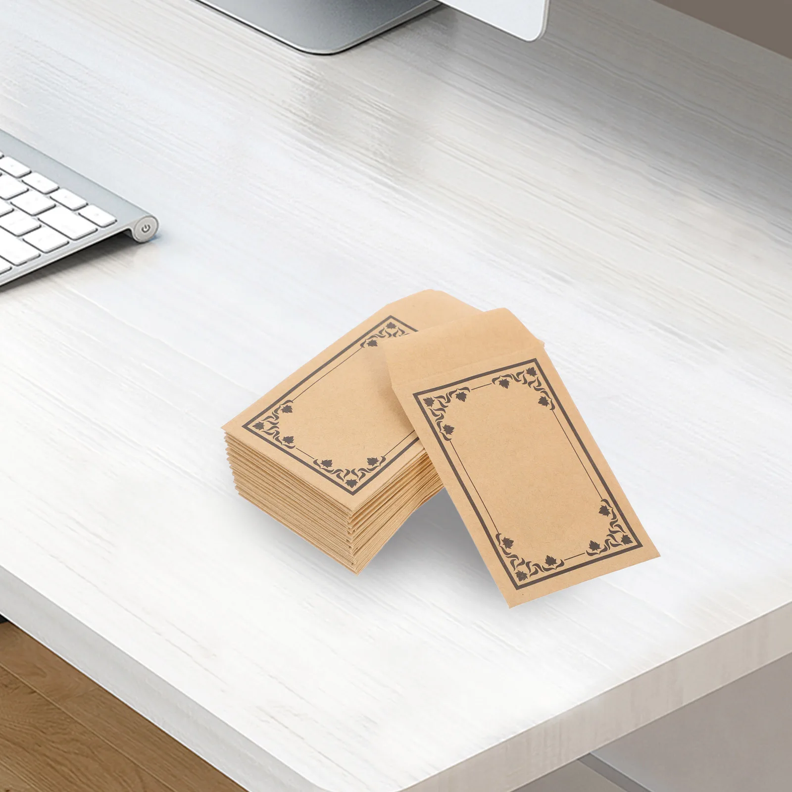 

50Pcs Self Sealing Brown Kraft Paper Envelopes for Cash Coins Small Envelopes Budgeting Organizing Portable Lightweight