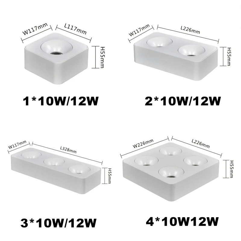 Imagem -06 - Downlight Quadrado Moderno de Montagem Aberta Sala de Estar e Quarto Cob sem Luz Principal Holofotes de Teto Led Iluminação Interior Ultrafina