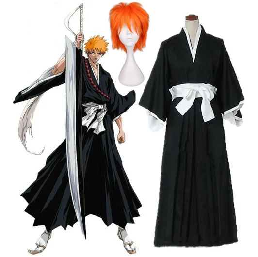 Bleach Kuchiki Rukia Cosplay Kostüme Kurosaki Ichigo Die Pa Soul Society Shinigami Kimono Komplettes Outfit Thousand-Year Blood War