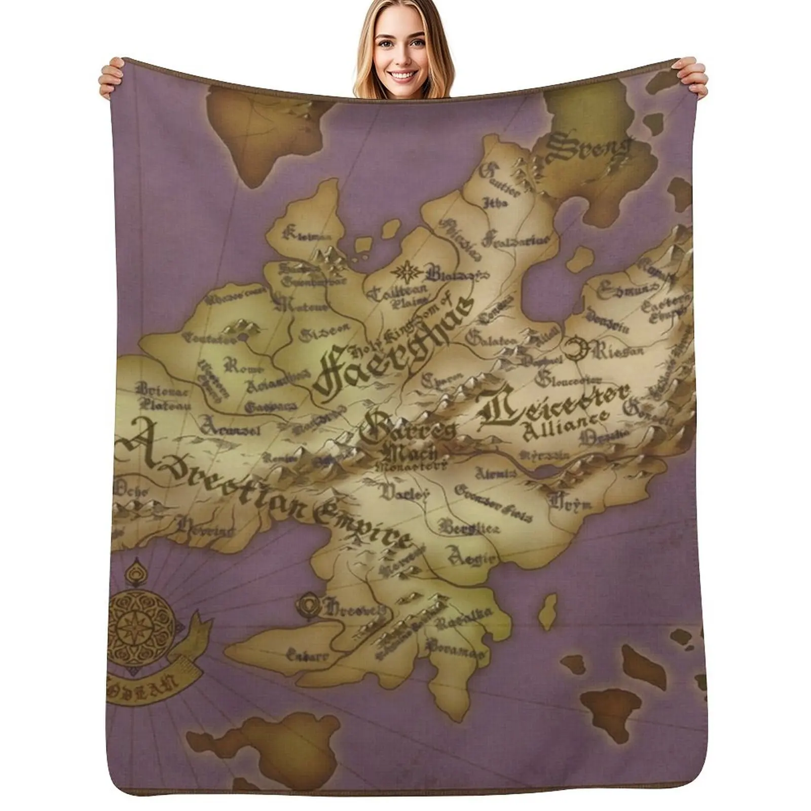 

Fire Emblem Fodlan Map Throw Blanket Summer Flannel Plaid on the sofa Blankets For Sofas Blankets