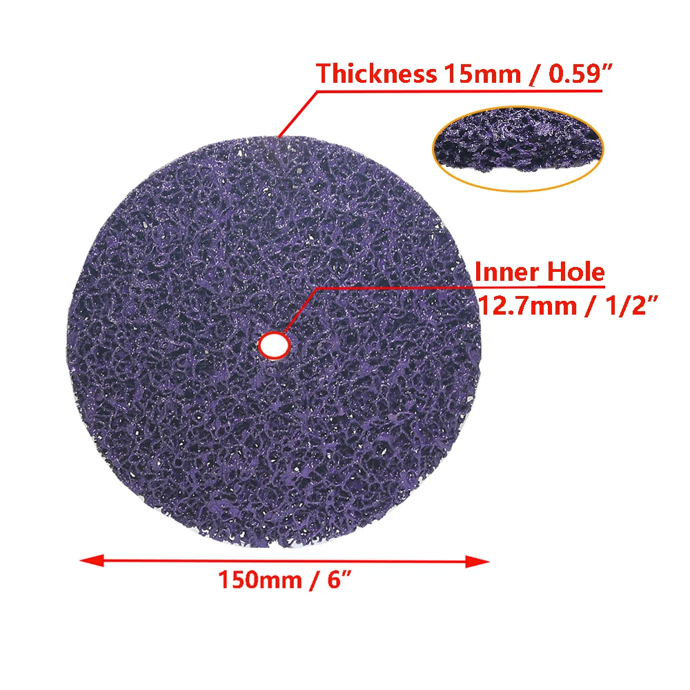 150x15x12.7mm Poly Strip P46 Grinding Disc Silicon Carbide Purple Nylon Abrasive Wheel for Rust Paint Removal