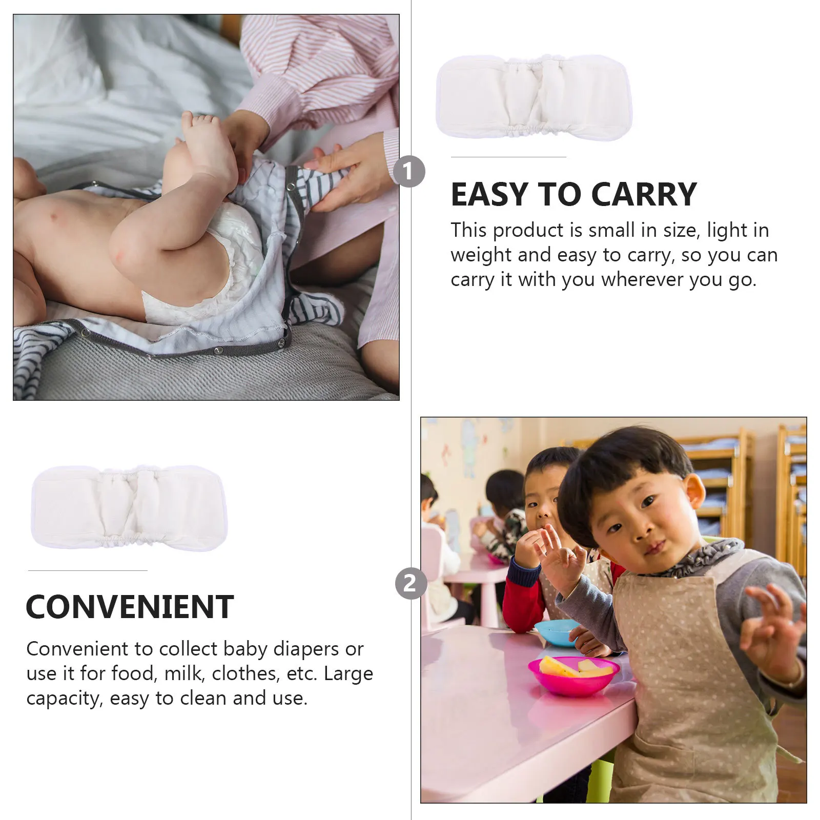 

6Pcs Bamboo Fiber Diaper Inserts Soft Reusable Liners for Baby Newborn Highly Absorbent Breathable Bamboo Fiber Diaper