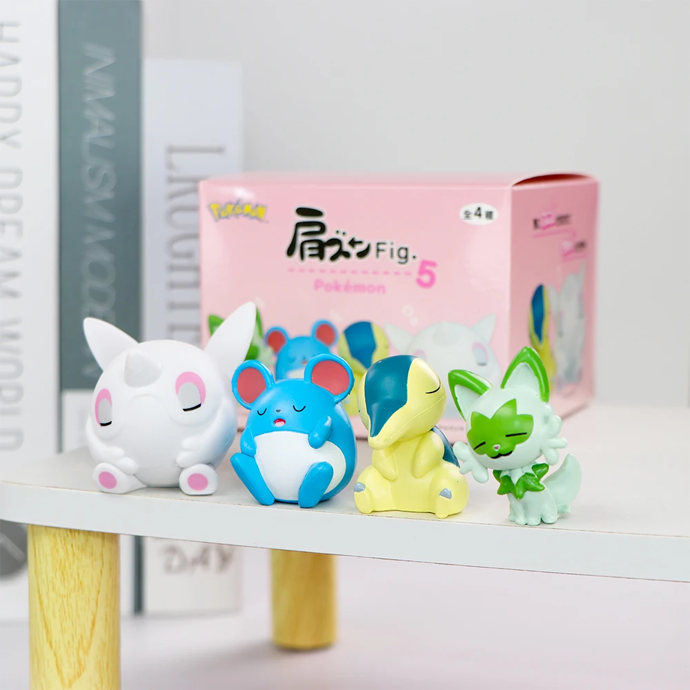 

Pokemon Set Figures Toy Cute Sleeping Piplup Sylveon Eevee Figure Cartoon Anime Doll Mini Siting Gengar Statue Birthday Gifts