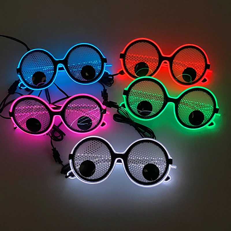 Halloween Funny Boys Girls Glasses y2k Glasses Personalized Decor Sunglasses  For Men Women Glowing Glasses Light Up Rave Night