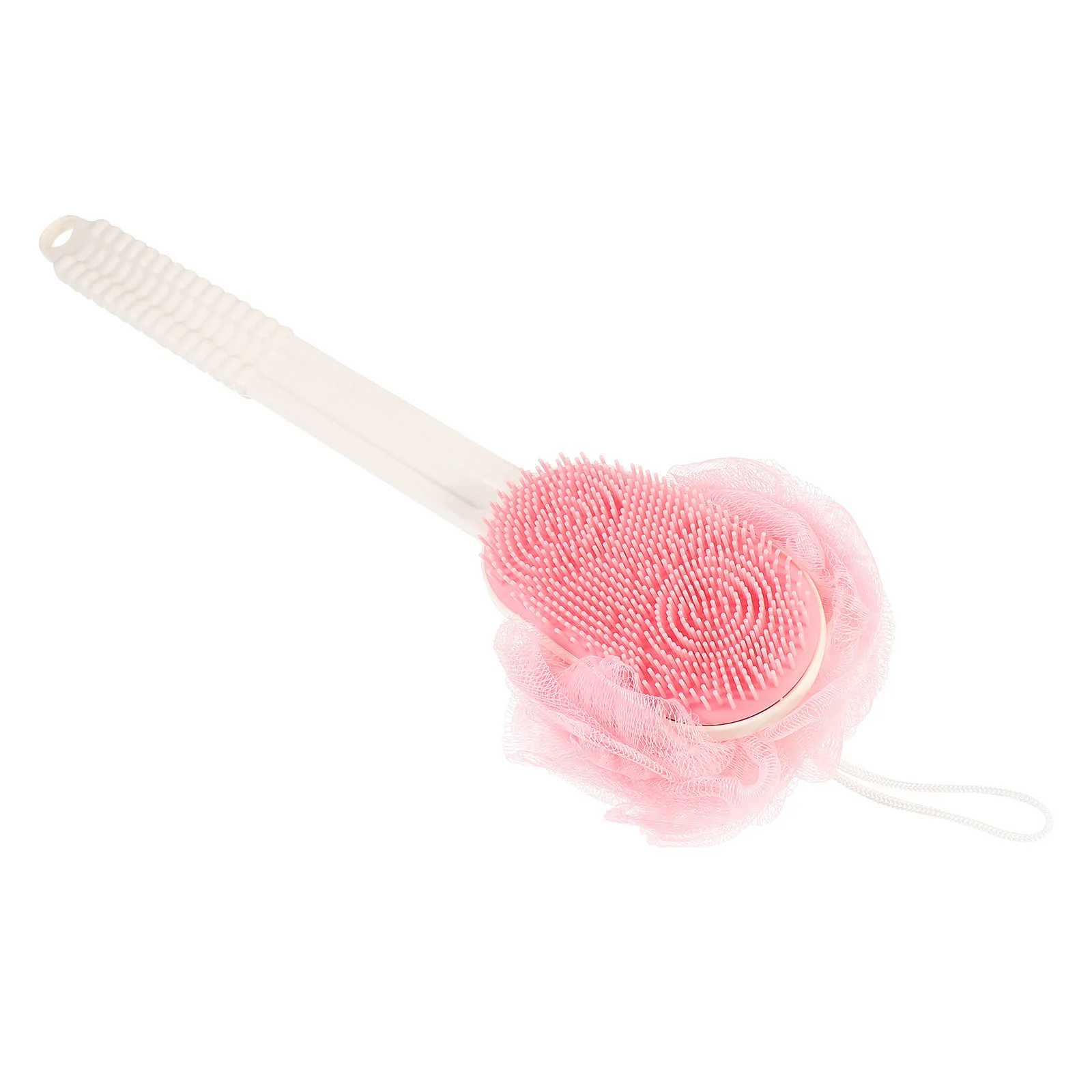 Silicone Long Handle Bath Brush Back Scrubber for Deep Exfoliation Stimulates Circulation Soft Bristles Easy Grip Shower Body