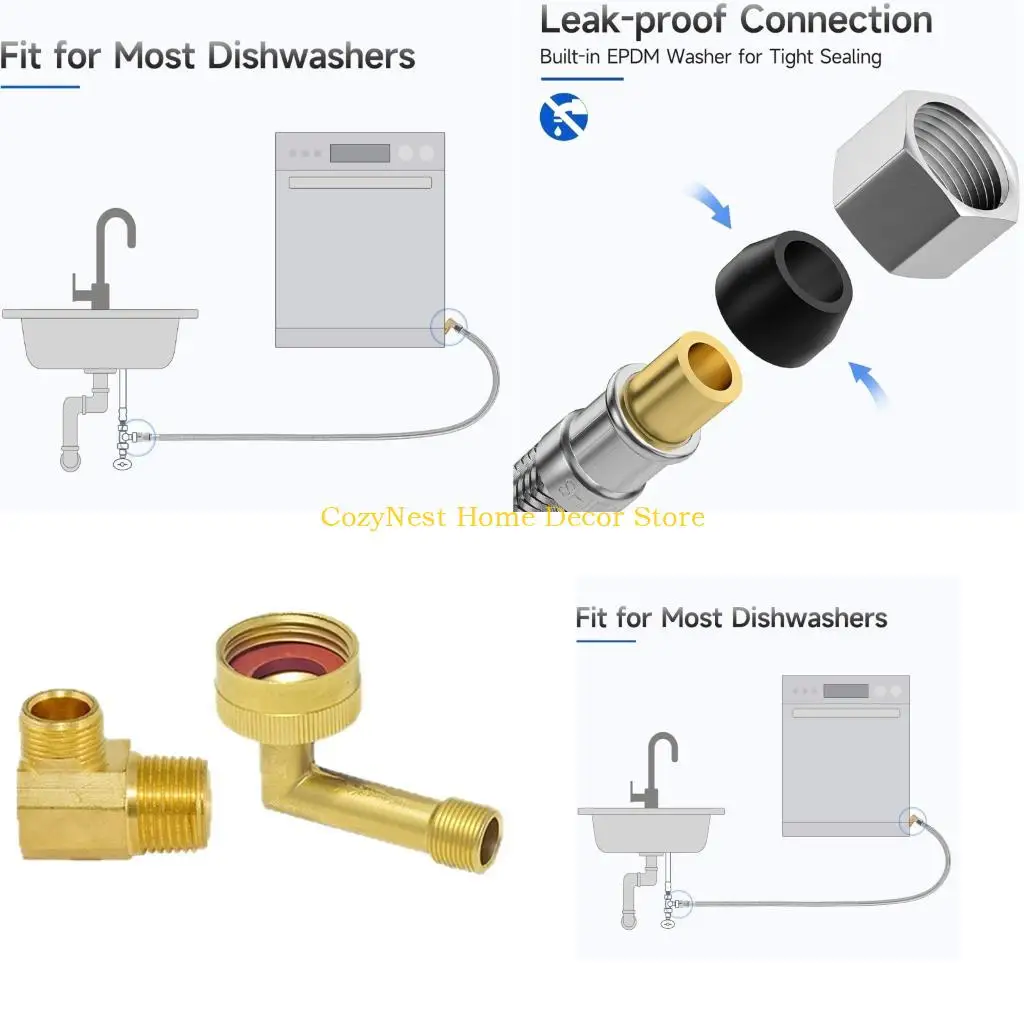 

92MF Dishwasher Connector Hose Stainless Steel Dishwasher Water Supply Line