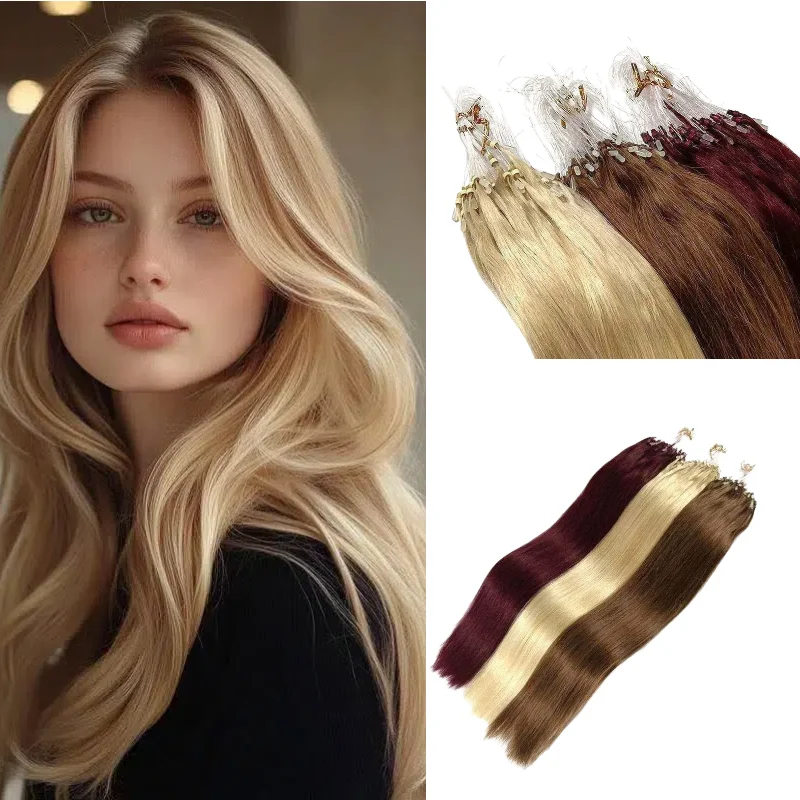 human-remy-hair-micro-loop-hair-weft-14inch-straight-1b-8-add-length-texture-wedding-everyday-wholesale