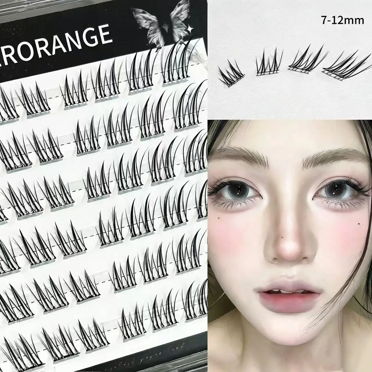Herorange Dream Fox Glue Free Lashes 24 48 80Bundles Segmented Natural All Match Beginner Eye Makeup