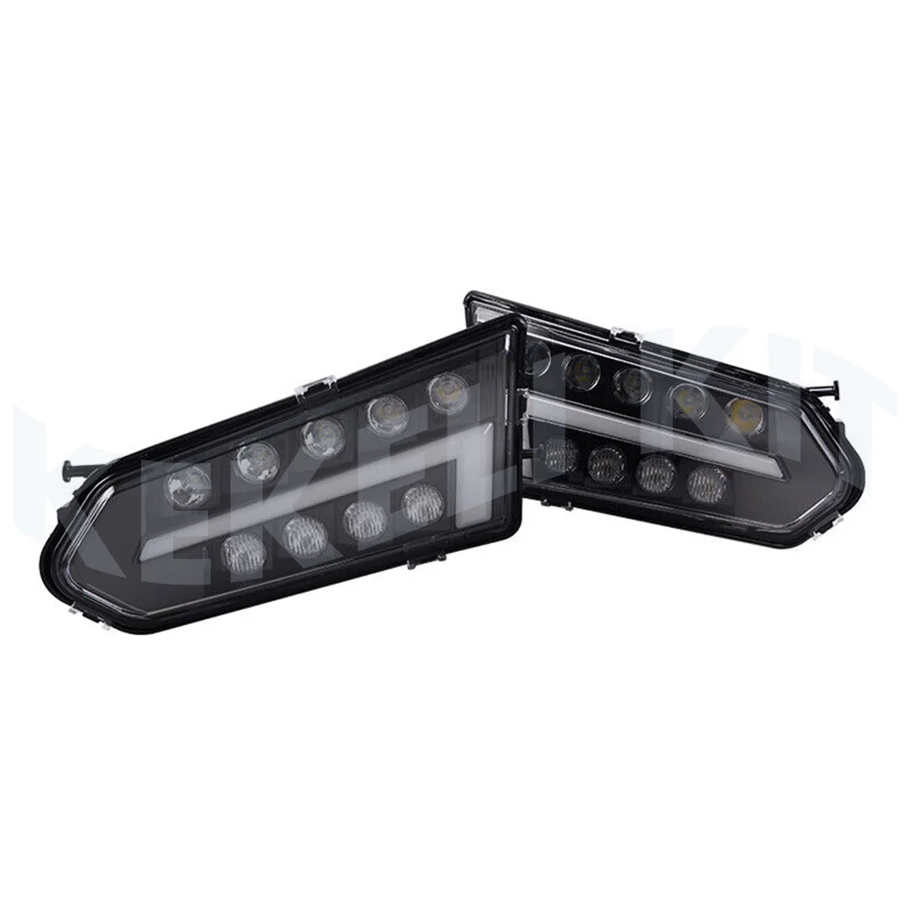

For Polaris Ranger 570 Diesel XP 900 Crew Black LED Headlight with Turn Signal Light
