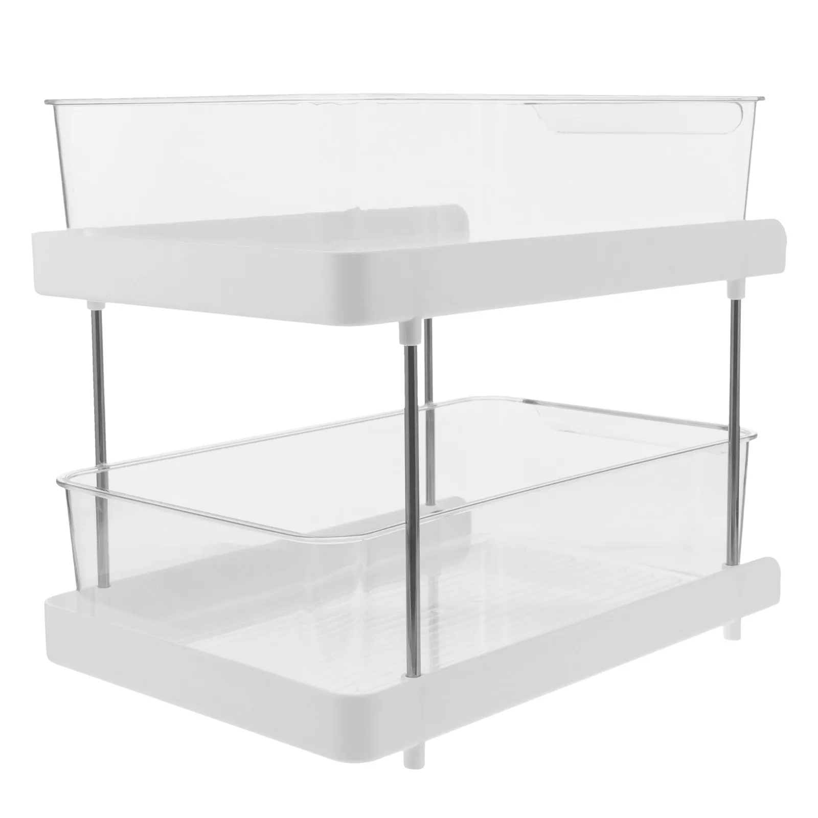 

Double Layer Storage Rack Sturdy 2 Tier Countertop Organizer for Bathroom Bedroom Kitchen Cosmetics Toiletries Display Stand