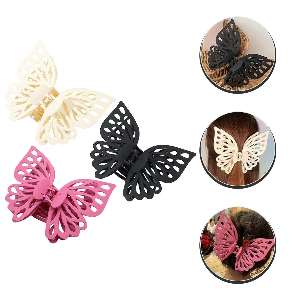 

3 Pcs Clips Hair Barrettes for Long Butterfly Styling Accessories Clamps Butterflies
