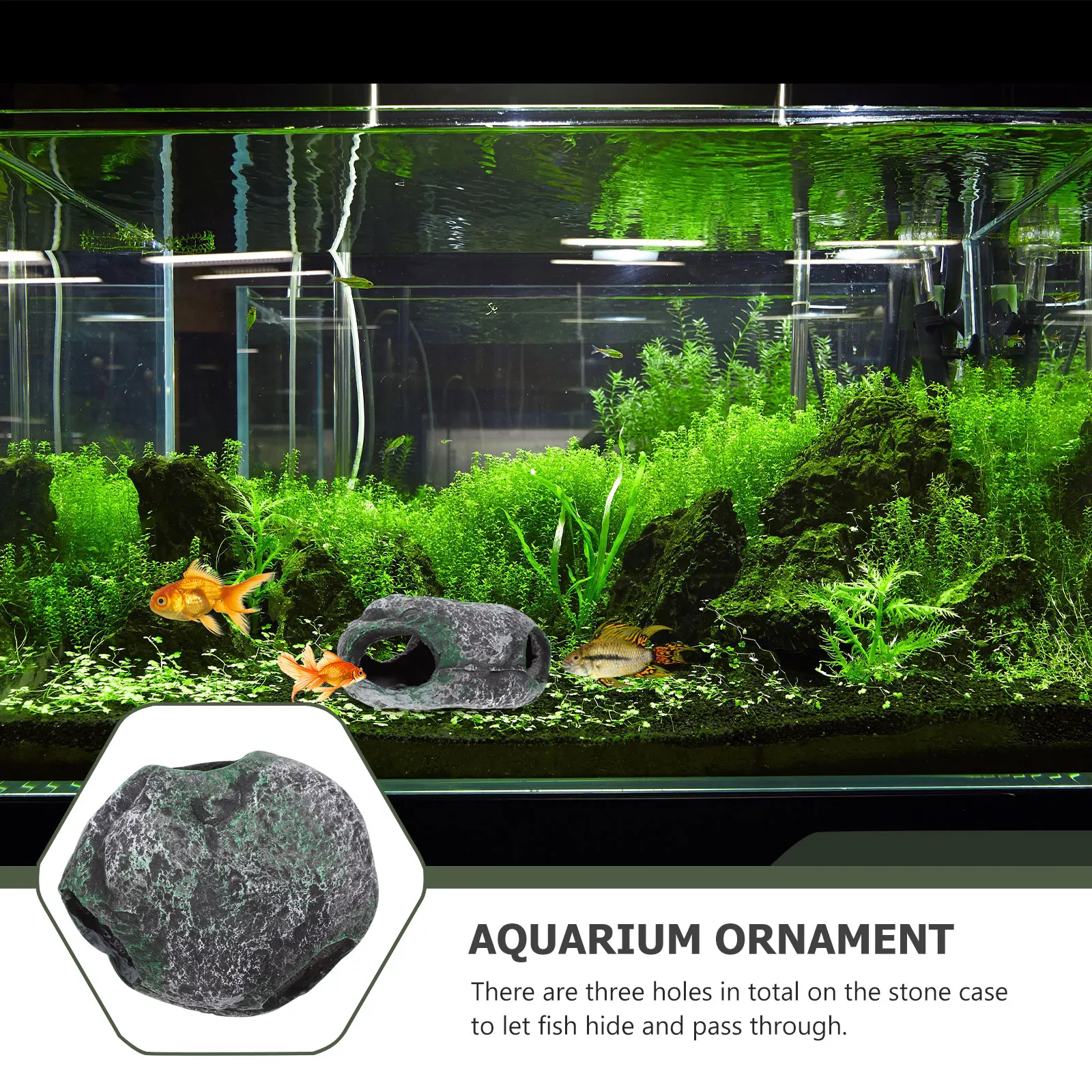 

Resin Tank Decoration Stone Cave Aquarium nament Betta Hideout Small Fish Shelter Wear Resistant Large Size Fish Tank