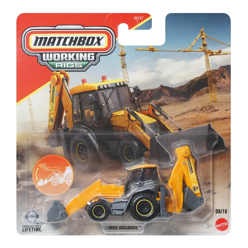 2026 Matchbox WORKING RIGS Car MBX BACKHOE 1/64 Metal Die-cast Model Collection Toy Vehicles