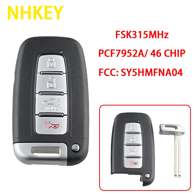 

NHKEY 4 Buttons 315Mhz Keyless Entry Key For 2009-2014 Genesis Sonata Sorento PCF7952A / HITAG 2 / 46 CHIP SY5HMFNA04