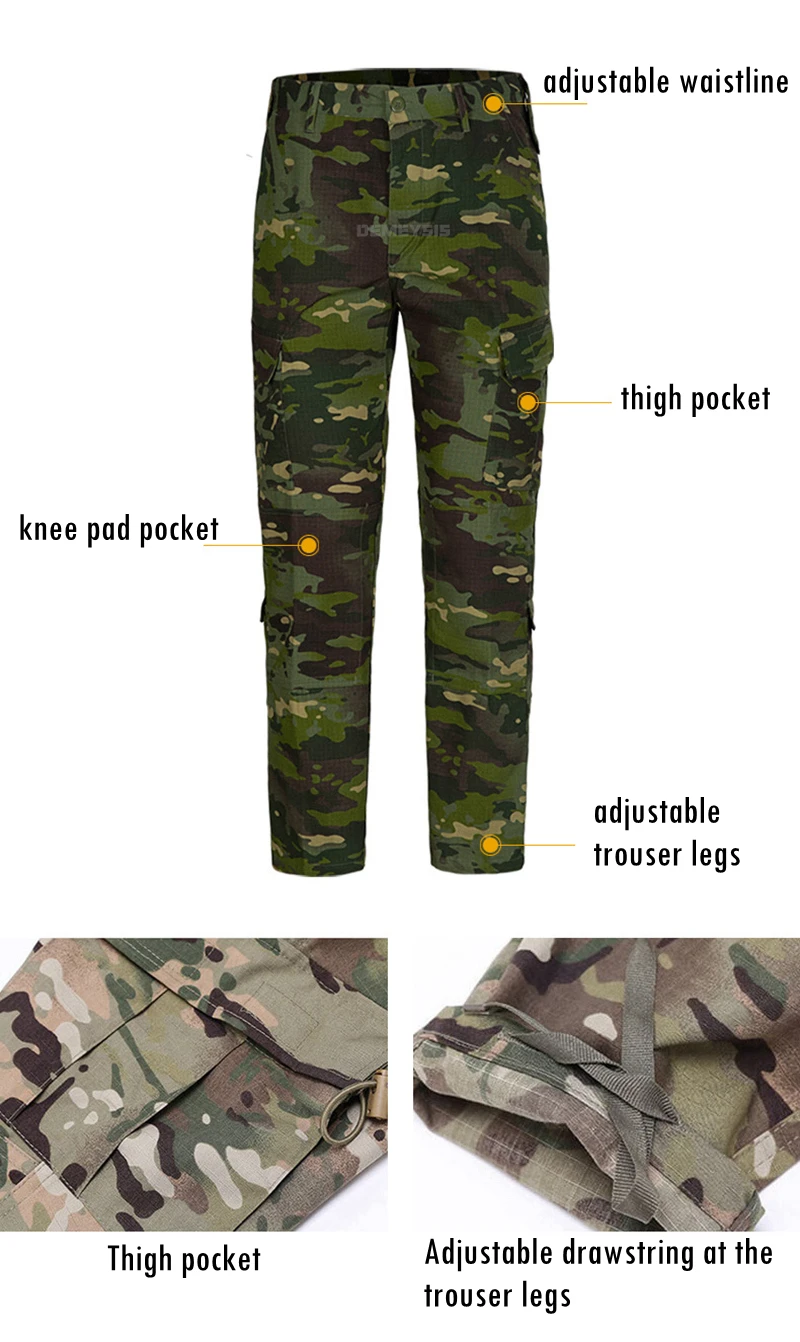 Tactical Uniform Shirt + Pants Camo Camouflage Combat Uniform Men\'s Clothing Suit Airsoft Hunting Cs Game