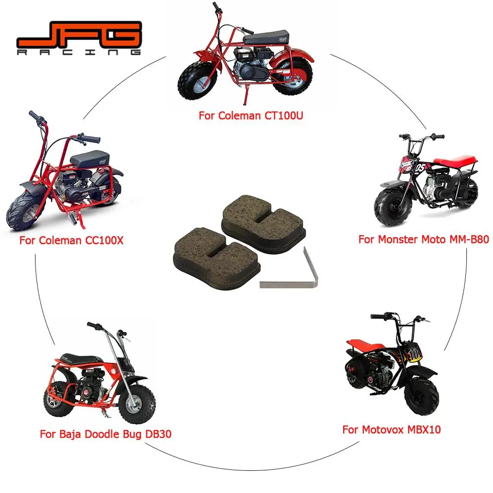 Mini Bike Disc Brake Pads For 79cc 97cc 100cc 105cc 2.8hp Coleman CT100U CC100X Baja Doodle Bug DB30 Monster Moto MMB80 MMB105