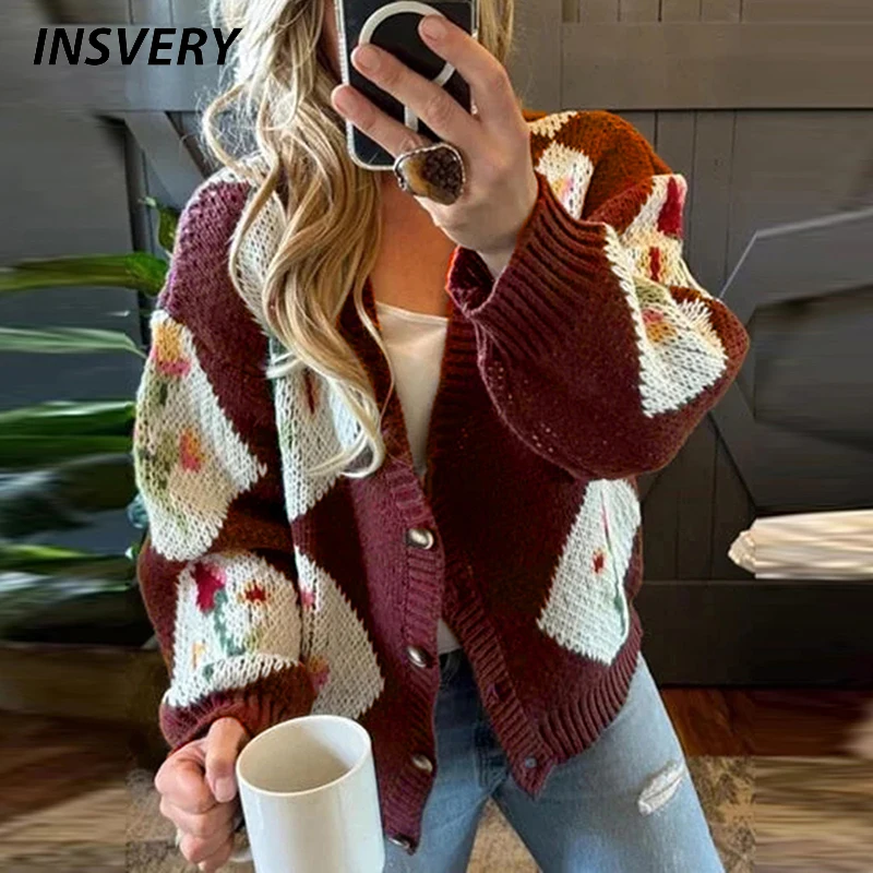 

Новая осенне-зимняя вязаная верхняя одежда с принтом, женский свитер, пальто, женский повседневный кардиган с длинными рукавами, женское пальто