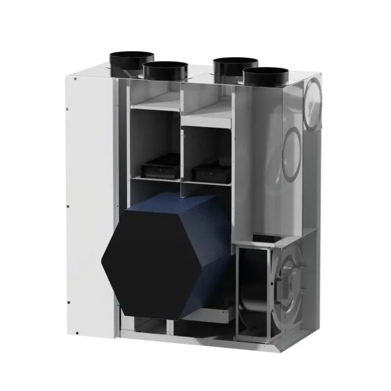 LANSTEP Heat Recovery Ventilator HRV With Counterflow Core, Vertical Installation For Apartment And Villa Ventilation