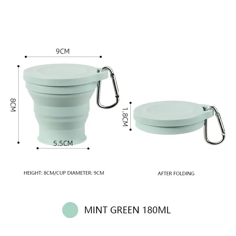 Outdoors Silicone Folding Cup with Hanging Hole Creative Water Cup Travel Portable Washing Cup Fashion Travel Silicone Cup image 2