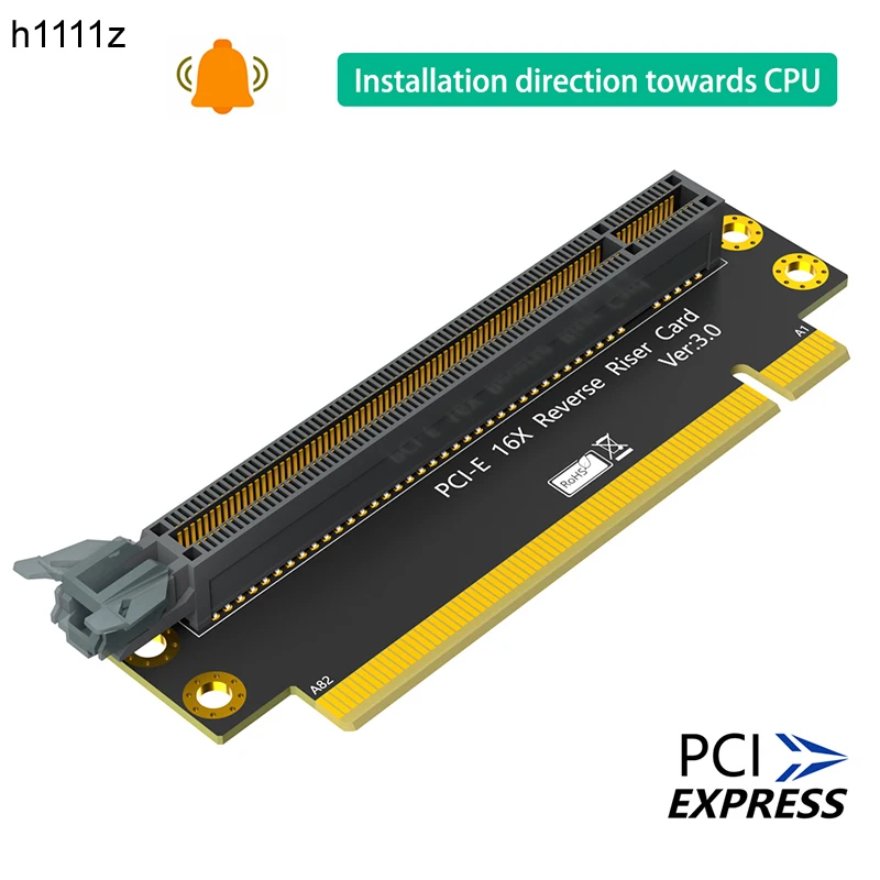 

PCIE карта расширения PCI Express X16 до X16 штекер-гнездо PCI-E 3,0 16X 90 градусов обратная Плата расширения для 2U компьютера