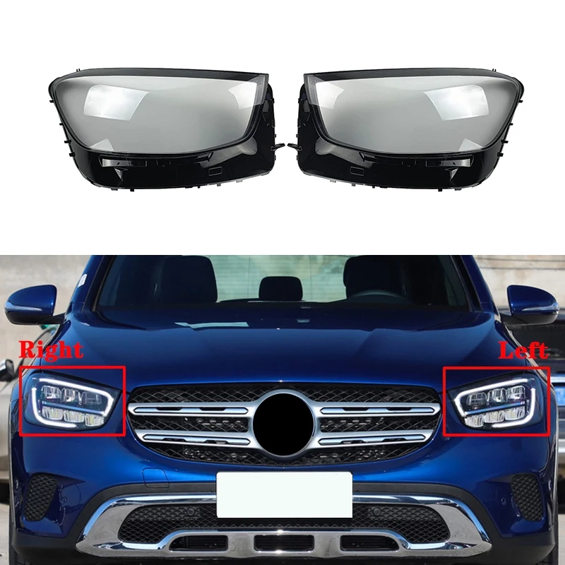 

For Benz GLC W253 GLC200 GLC260 GLC300 2020 2021 Headlight Shell Lamp Shade Transparent Lens Cover Headlight Cover