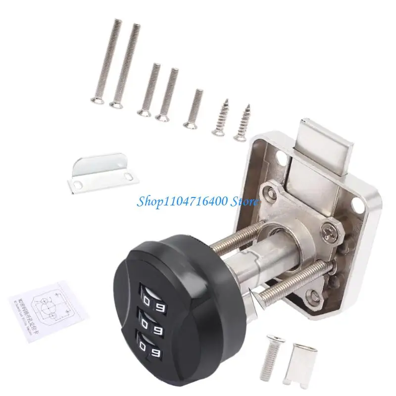 y1gd Combination Lock For RVs Yacht Cabinets Drawers Universal Waterproof Design Rustproof Metal 3 Digit Lock