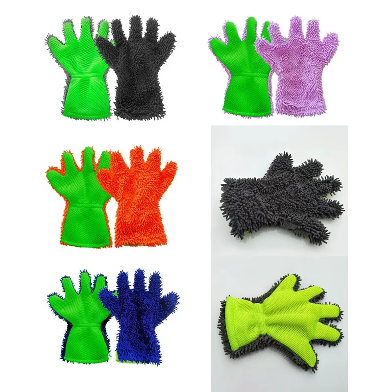 1/2Pcs Microfiber Car Wash Gloves Car Cleaning Tool Home Use Multi-function Cleaning Brush Detailing Washing Gloves Accessories