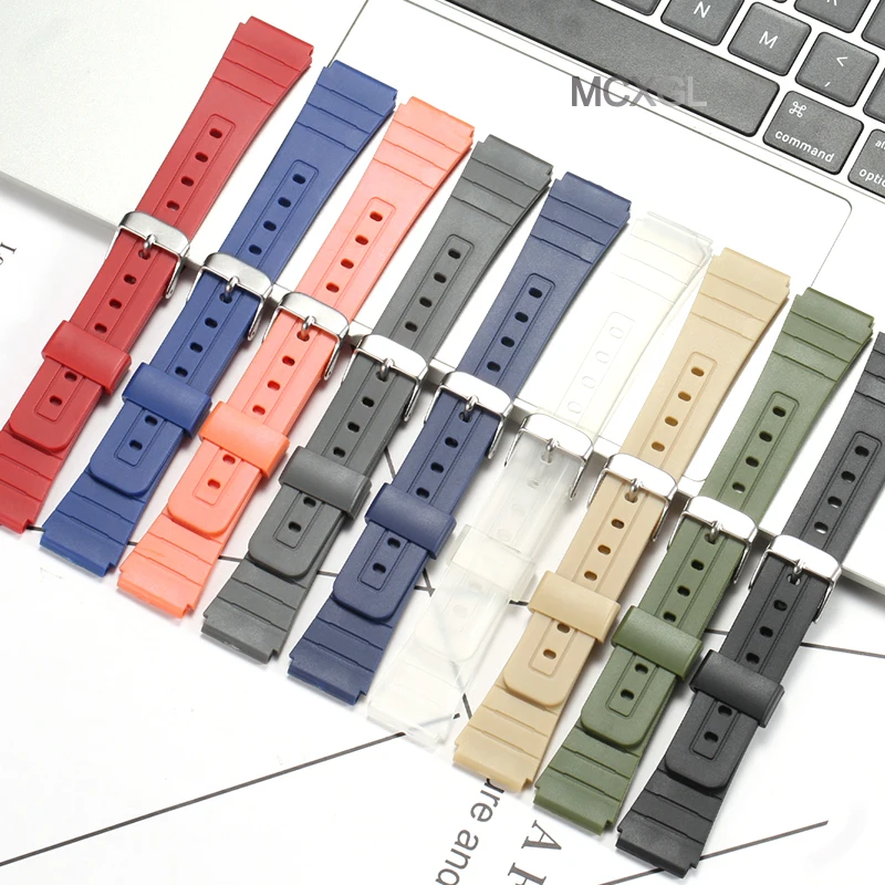 

Resin Watch Accessories Suitable for Casio F-91W F-84 F-94 F-105 Men's Replacement Band Waterproof Watch Band Rubber Strap