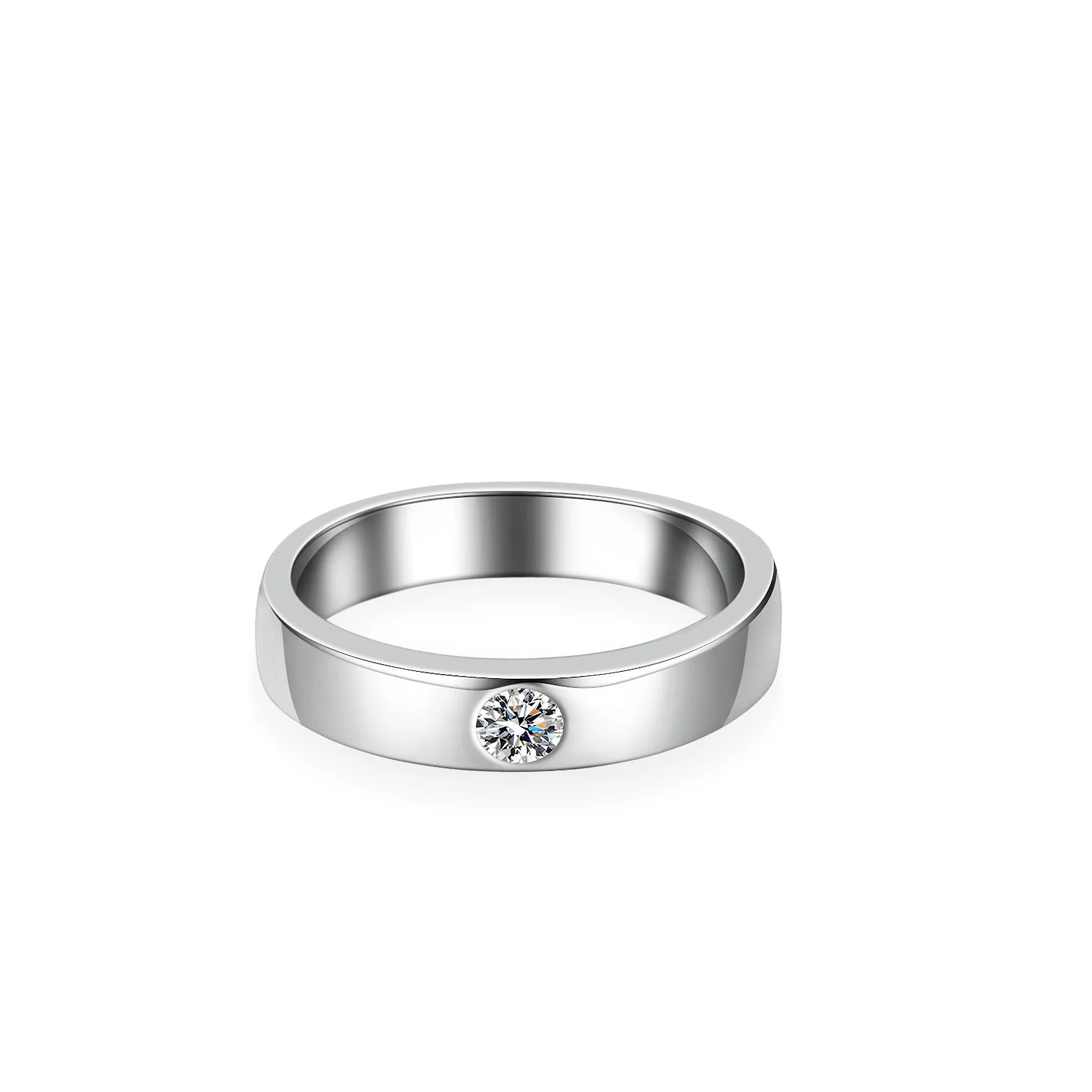 4mm Moissanite Ring for Men 925 Sterling Silver Gemstone Lab Diamond Gold Plated Rings Wedding Engagement Band Jewelry