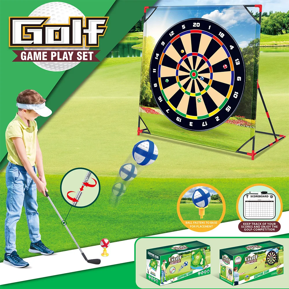 Novo vertical crianças golfe pegajoso bola jogo conjunto pai-filho acampamento ao ar livre jogando brinquedo aniversário presente de natal