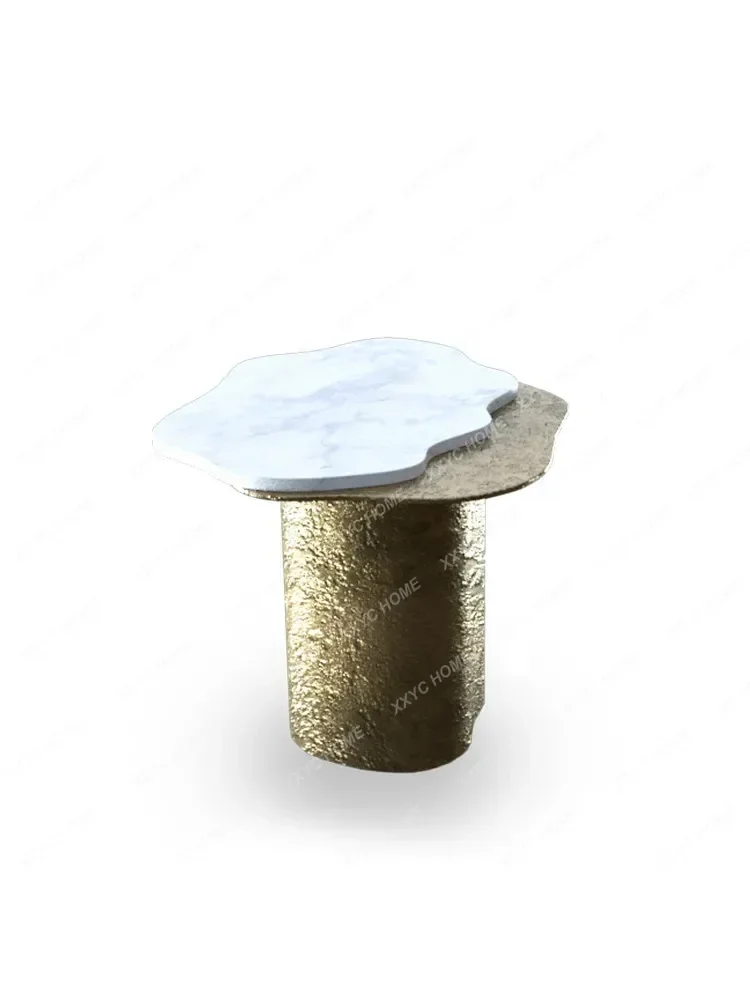 simple living room forging process natural marble creative coffee table