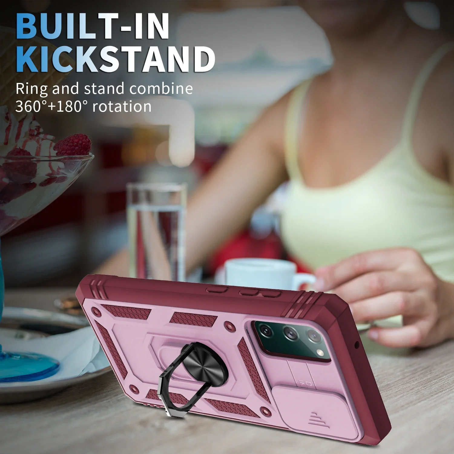 Metal Ring Dual Layer Case for Samsung Galaxy S26 Ultra A17 A56 A16 A36 A55 A35 A15 A34 A54 A14 A53 S25 FE S24 S23 S22 Plus S21