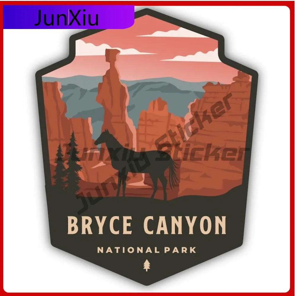 

Bryce Canyon National Park Vinyl Sticker Emblem Shape Travel Decal Stickers For Car Suv Camper Windshield Personalized Van Bike
