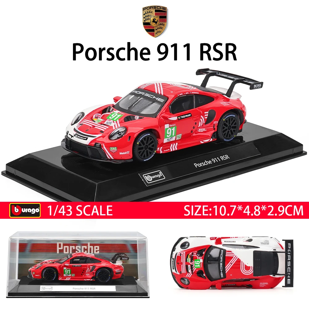 Bburago 1:43 Toyota GR Yaris Porsche Lamborghini SC63 alliage véhicule de luxe moulé sous pression tirer voitures modèle jouet Collection cadeau
