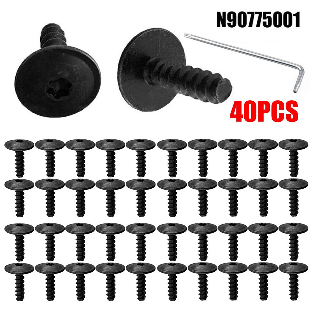 

40pcs Car Fender Liner Screw Splash Guard Screws Retainer T25 Torx Drive For Golf N90775001 Mudguard Fastener Clips