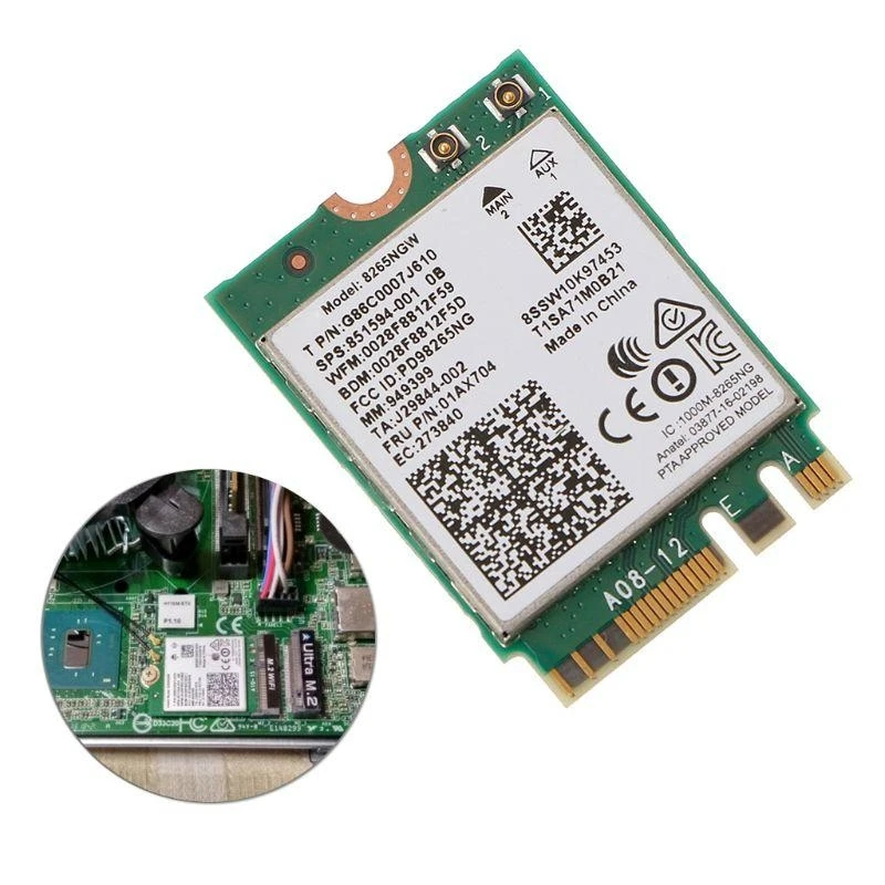 

Для 8265 AC AC8265 8265NGW NGFF для M.2 Wi-Fi Card WiFi Bluetooth-Compatobl Best Sale