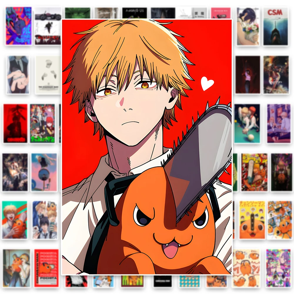 60 Teile/satz Anime Kettensäge Mann Cartoon Aufkleber Coole Pochita Denji Graffiti Aufkleber Telefon Fall Tagebuch Laptop Wasserdichte Aufkleber